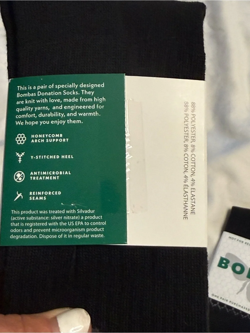 BOMBAS donation crew socks 2 pair lot mens XL athletic comfort hiking